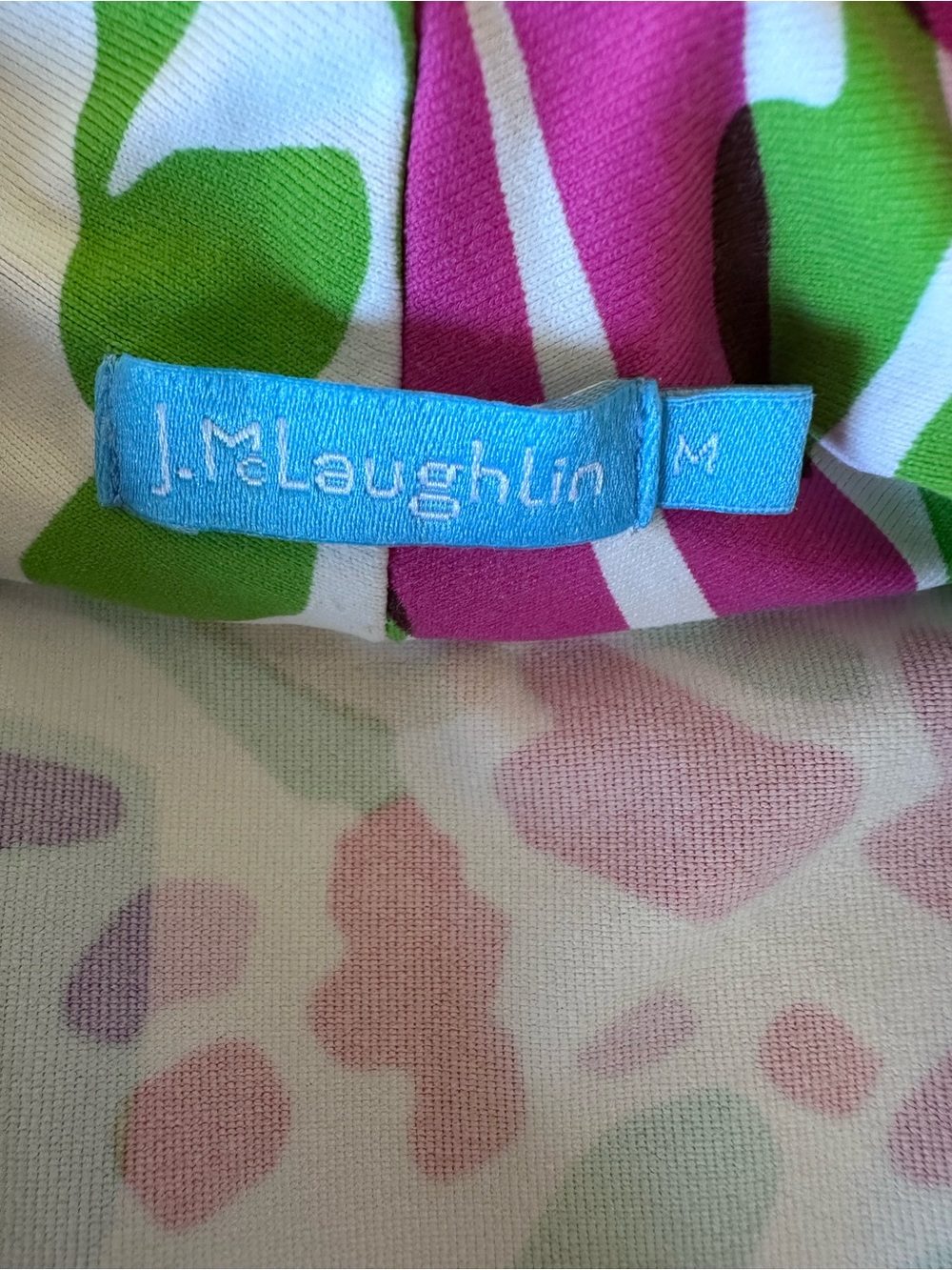J. McLaughlin Blue Care Tag with Pastel Floral Fabric - Picture 6 of 6
